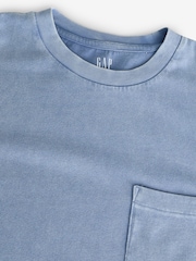 Blau - Gap – Langarm T-Shirt aus schwerem Material mit Tasche - Bild 6 von 8