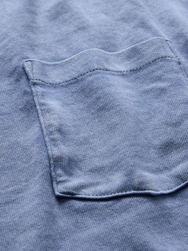 Blau - Gap – Langarm T-Shirt aus schwerem Material mit Tasche - Bild 8 von 8