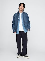 Gap Blue Baggy Pleated Corduroy Trousers - Image 1 of 5