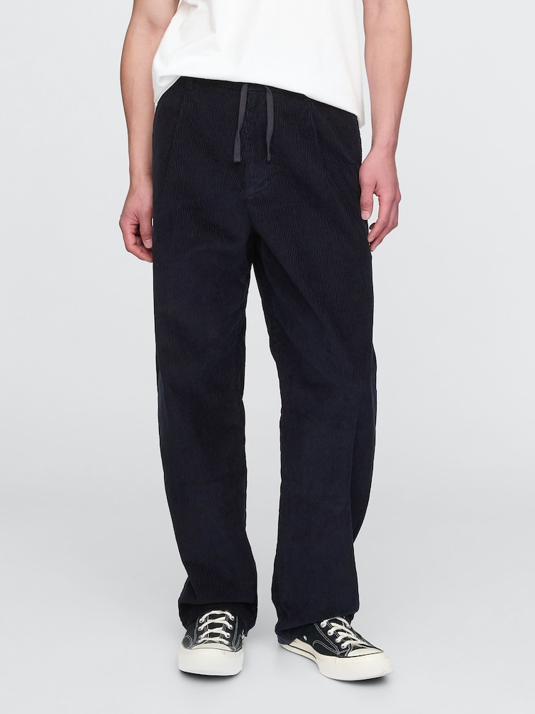 Gap Blue Baggy Pleated Corduroy Trousers - Image 2 of 5