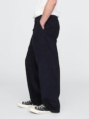 Gap Blue Baggy Pleated Corduroy Trousers - Image 4 of 5