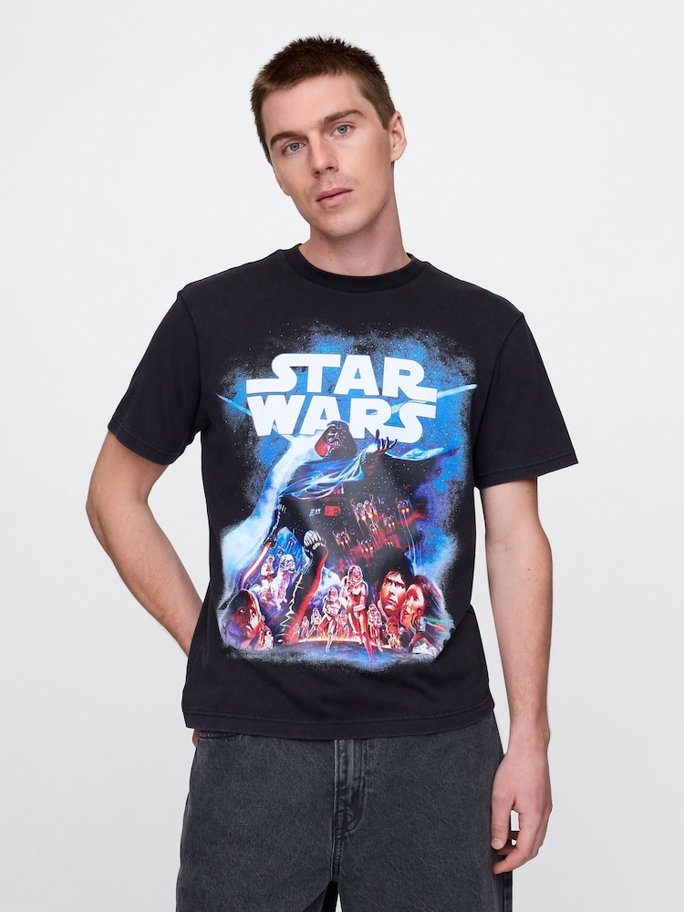 Черный Darth Vader - Gap Star Wars хлопковая футболка - Image 1 of 6