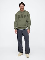 Gap Khaki Green Pullover Arch Logo Hoodie - Image 3 of 4