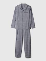 Gap Blue Gingham Cotton Poplin Long Pyjamas - Image 3 of 3