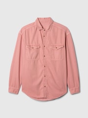 Gap Pink UltraSoft Long Sleeve Oversized Denim Shirt - Image 5 of 5