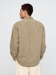 Gap Brown UltraSoft Long Sleeve Oversized Denim Shirt - Image 2 of 5