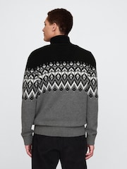 Gap Black CashSoft Fair Isle Turtle Neck Jumper - Image 2 of 5