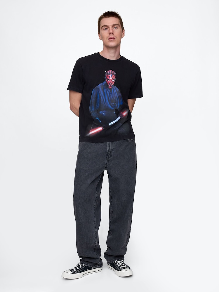 Gap Black Darth Maul Star Wars Cotton Crew Neck T-Shirt - Image 1 of 3