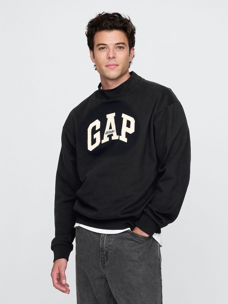Gap Black Long Sleeve Logo Waffle Knit T-Shirt - Image 1 of 5