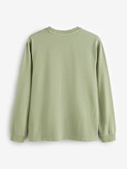 Grün - Gap – Langarm T-Shirt aus schwerem Material mit Tasche - Bild 4 von 6