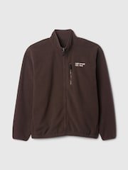 Gap Brown Logo Arctic Fleece Zip Jacket - Image 5 of 5