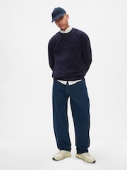 Gap Blue Athletic Logo Sweatshirt - Image 3 of 5
