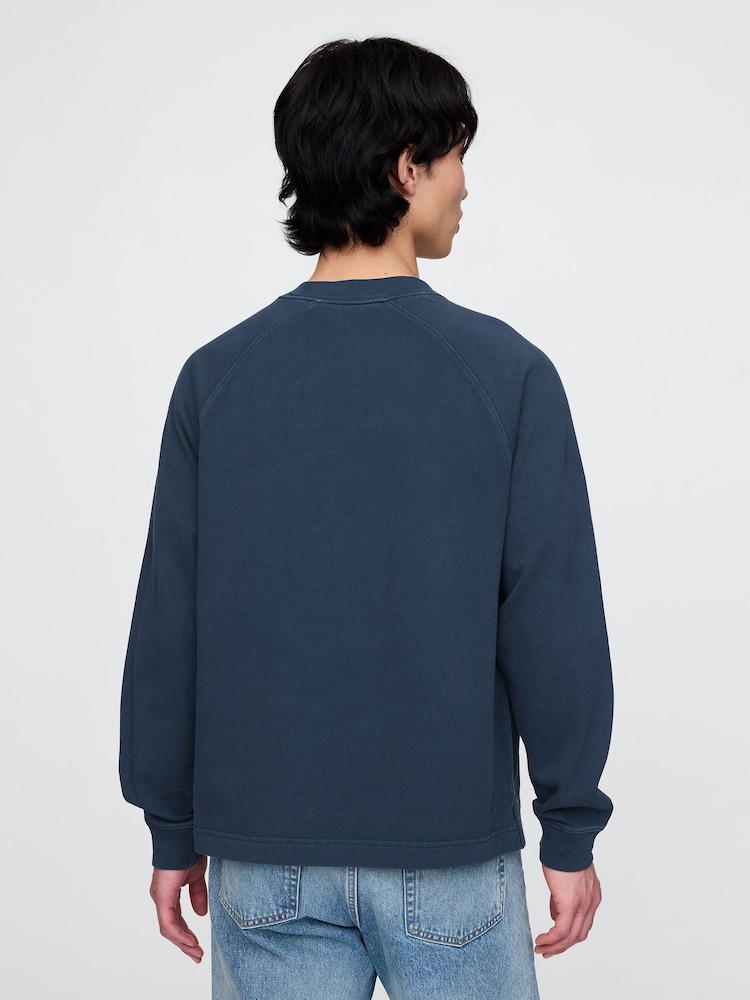 Gap Blue Heavyweight Long Sleeve Mock Neck T-Shirt - Image 2 of 5