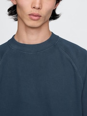 Gap Blue Heavyweight Long Sleeve Mock Neck T-Shirt - Image 4 of 5