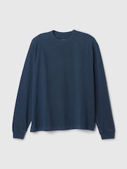 Gap Blue Heavyweight Long Sleeve Mock Neck T-Shirt - Image 5 of 5