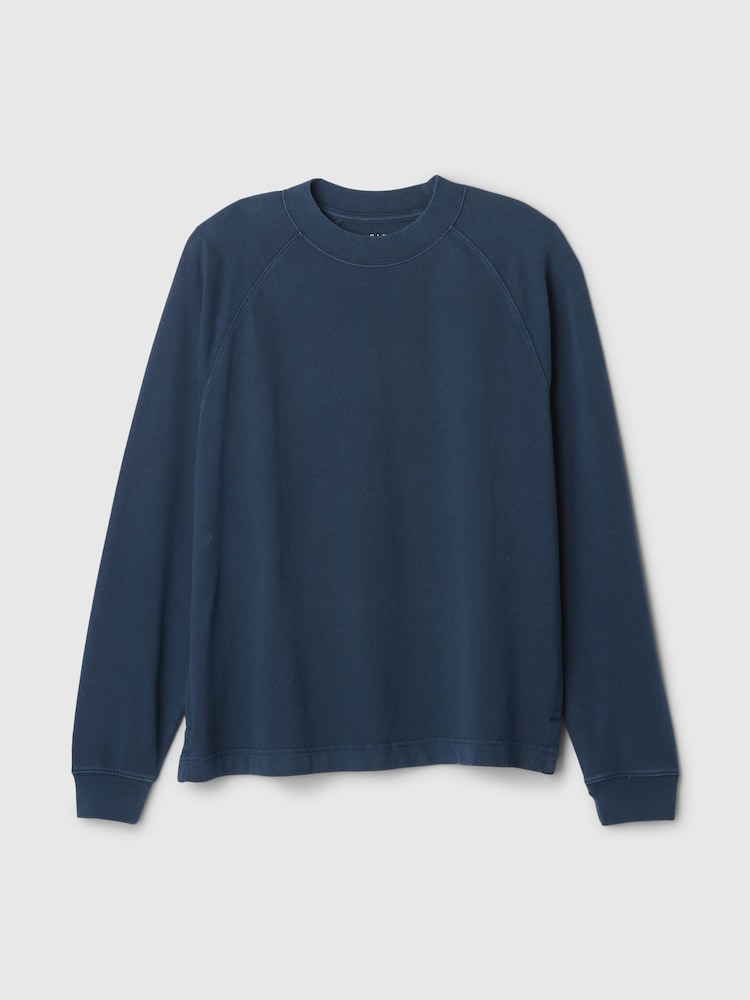 Gap Blue Heavyweight Long Sleeve Mock Neck T-Shirt - Image 5 of 5