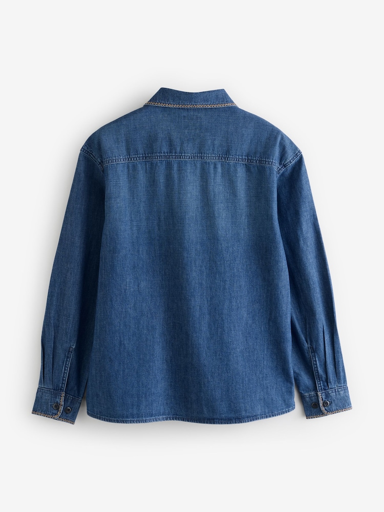 Gap Blue Long Sleeve Denim Shirt - Image 2 of 4 Gap Blue Long Sleeve Denim Shirt - Image 2 of 4