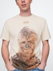 Beige/Chewbacca - Gap – Star Wars – Baumwoll-T-Shirt mit Rundhalsausschnitt - Bild 4 von 5
