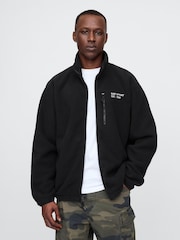 Gap Black Logo Arctic Fleece Zip Jacket - Image 1 of 5