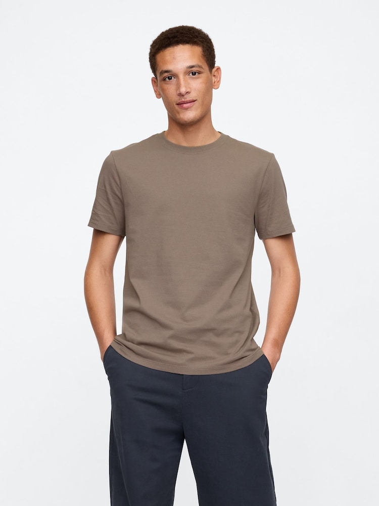 Hellbraun - Gap Everyday T-Shirt mit Rundhalsausschnitt aus 100 % Baumwolle - Bild 1 von 5
