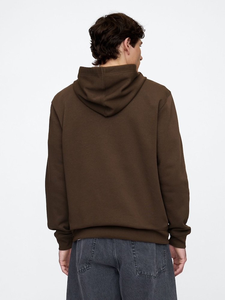 Gap Brown Relaxed Logo Zip Up Hoodie - Image 2 of 4