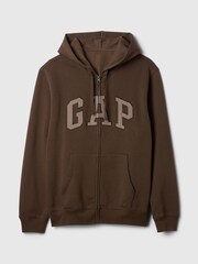 Gap Brown Relaxed Logo Zip Up Hoodie - Image 4 of 4