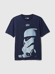 Темно-синий с принтом Storm Trooper - Gap Star Wars хлопковая футболка - Image 4 of 4