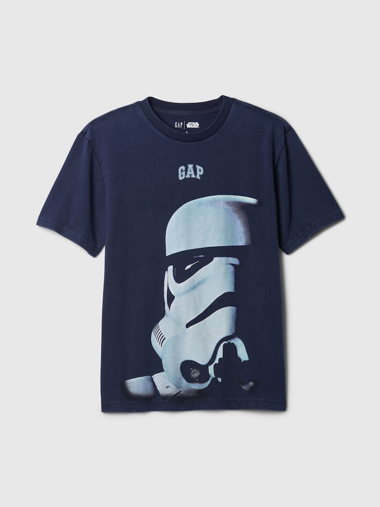 Темно-синий с принтом Storm Trooper - Gap Star Wars хлопковая футболка - Image 4 of 4