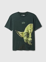 Зеленый Yoda - Gap Star Wars хлопковая футболка - Image 6 of 6