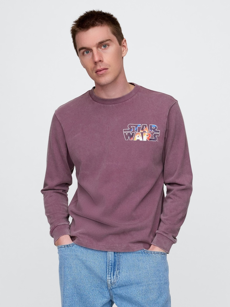 Gap Purple Star Wars Cotton Crew Neck T-Shirt - Image 1 of 5
