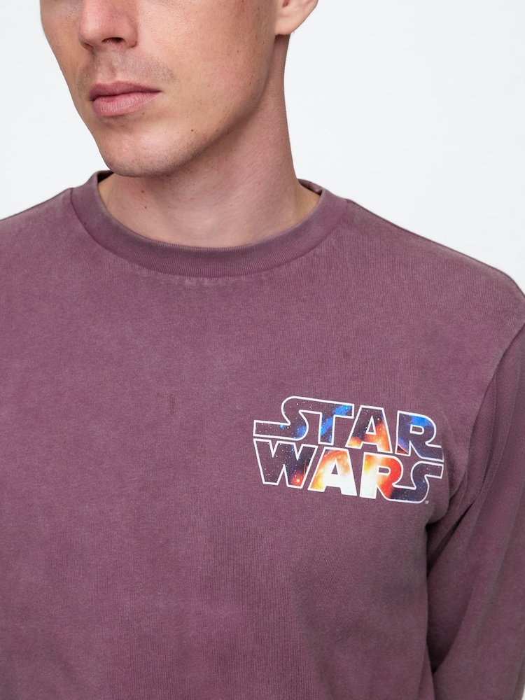 Gap Purple Star Wars Cotton Crew Neck T-Shirt - Image 4 of 5