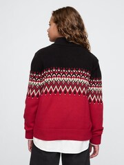 Gap Red Fair Isle Half-Zip Pullover Jumper (4-13yrs) - Image 2 of 5