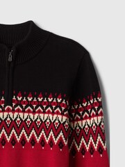 Gap Red Fair Isle Half-Zip Pullover Jumper (4-13yrs) - Image 5 of 5