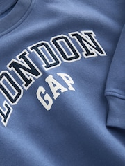 Gap Blue Logo London Crew Neck Sweatshirt (4-13yrs) - Image 3 of 3