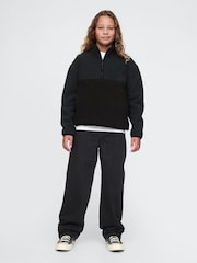 Gap Black Sherpa Logo Half-Zip Pullover Fleece (4-13yrs) - Image 3 of 5