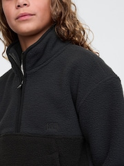 Gap Black Sherpa Logo Half-Zip Pullover Fleece (4-13yrs) - Image 4 of 5