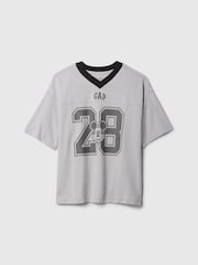 Gap Grey Mickey Mouse Disney Varsity Logo T-Shirt (4-13yrs) - Image 1 of 3