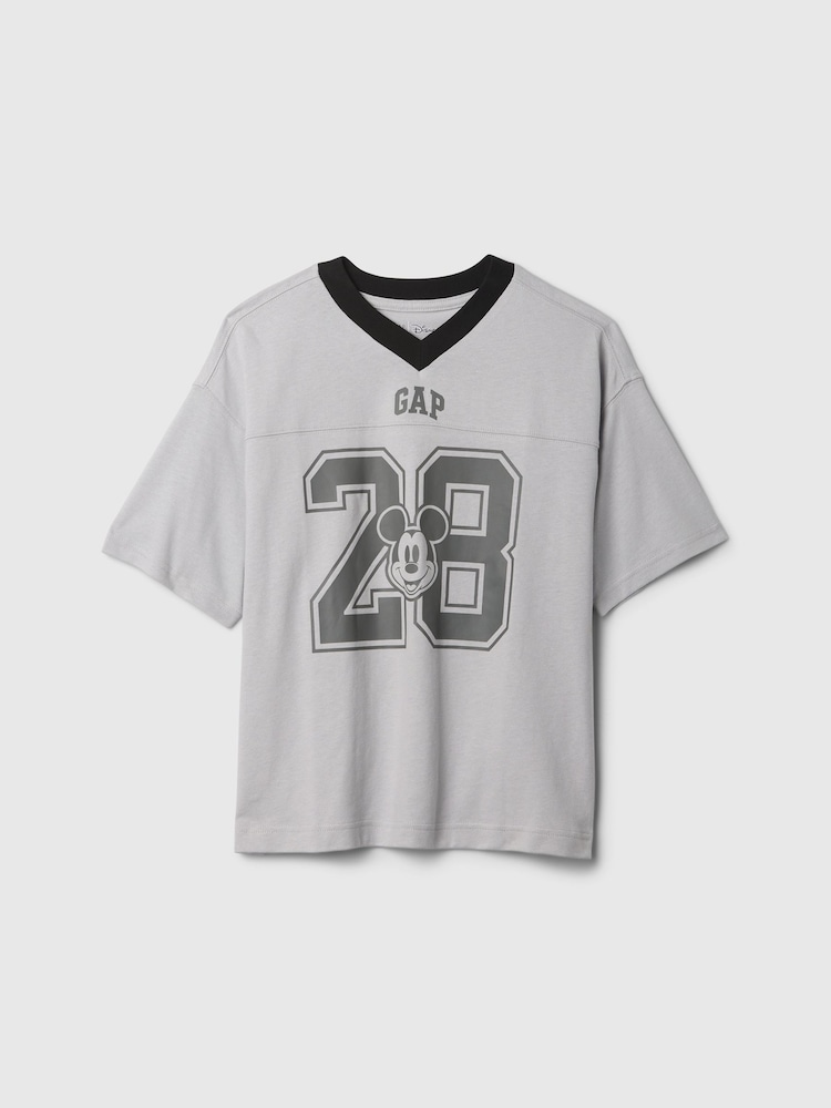 Gap Grey Mickey Mouse Disney Varsity Logo T-Shirt (4-13yrs) - Image 1 of 3