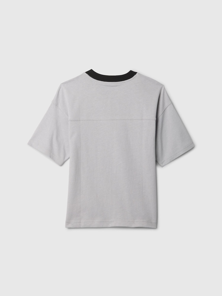 Gap Grey Mickey Mouse Disney Varsity Logo T-Shirt (4-13yrs) - Image 2 of 3 Gap Grey Mickey Mouse Disney Varsity Logo T-Shirt (4-13yrs) - Image 2 of 3