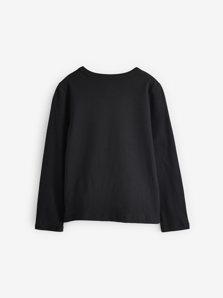 Gap Black Long Sleeve Crew Neck Graphic T-Shirt (4-13yrs) - Image 2 of 5 Gap Black Long Sleeve Crew Neck Graphic T-Shirt (4-13yrs) - Image 2 of 5