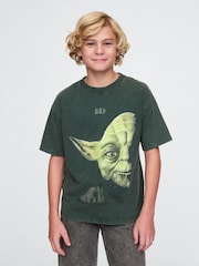 Gap Green Yoda Star Wars Graphic T-Shirt (4-13yrs) - Image 1 of 5