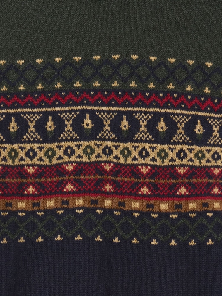 Gap Green & Blue CashSoft Fair Isle Christmas Jumper (4-13yrs) - Image 5 of 5 Gap Green & Blue CashSoft Fair Isle Christmas Jumper (4-13yrs) - Image 5 of 5