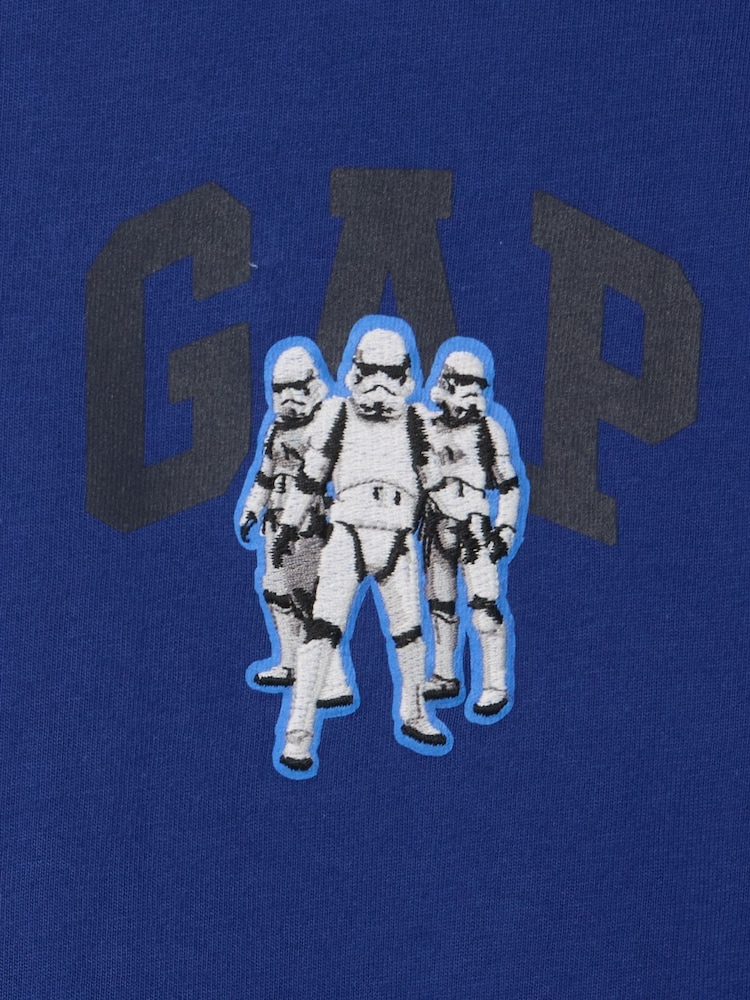 Синий - Футболка с принтом Gap Star Wars Лонгслив (4-13лет) - Изображение 5 из 5