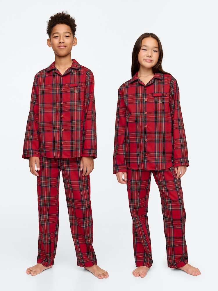 Gap Red Matching Family Christmas Flannel Pyjama Set (5-13yrs) - Image 1 of 5 Gap Red Matching Family Christmas Flannel Pyjama Set (5-13yrs) - Image 1 of 5