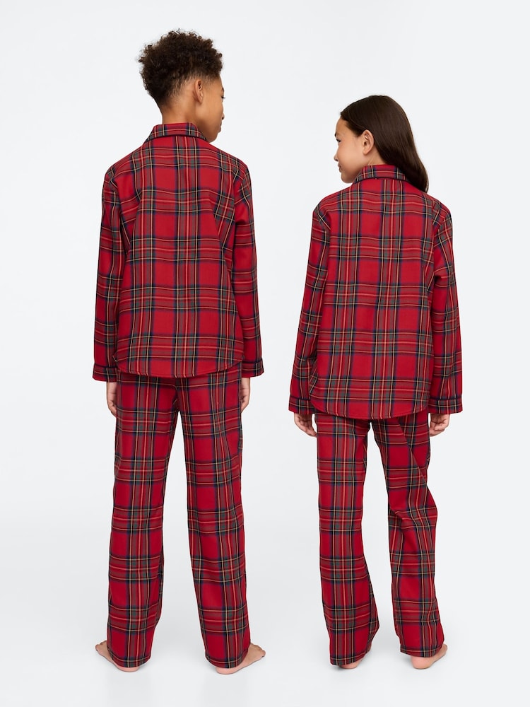 Gap Red Matching Family Christmas Flannel Pyjama Set (5-13yrs) - Image 2 of 5