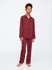 Gap Red Matching Family Christmas Flannel Pyjama Set (5-13yrs) - Image 3 of 5