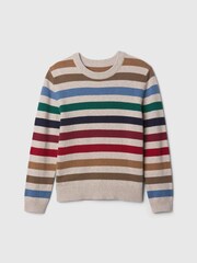 Gap Beige Stripe CashSoft Striped Crew Neck Jumper (4-13yrs) - Image 4 of 5