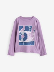 Gap Purple Long Sleeve Crew Neck Graphic T-Shirt (4-13yrs) - Image 1 of 4