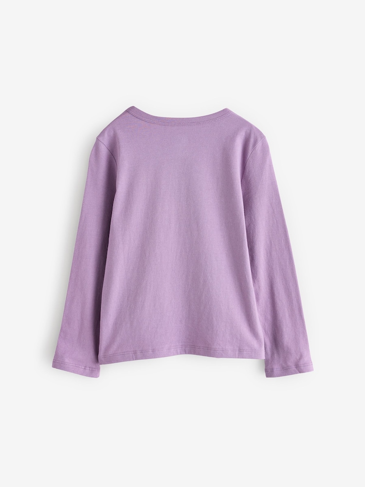 Gap Purple Long Sleeve Crew Neck Graphic T-Shirt (4-13yrs) - Image 2 of 4 Gap Purple Long Sleeve Crew Neck Graphic T-Shirt (4-13yrs) - Image 2 of 4