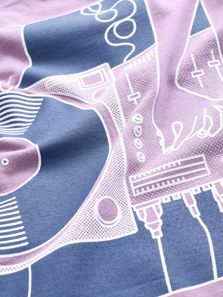 Gap Purple Long Sleeve Crew Neck Graphic T-Shirt (4-13yrs) - Image 4 of 4